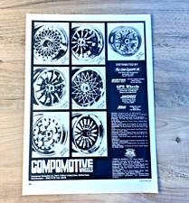 COMPOMOTIVE ALLOY WHEELS 1970s FRAMEABLE COLLECTIBLE ORIGINAL CLASSIC CAR ADVERT