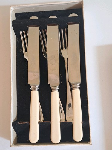 Vintage table knife fork set - table,