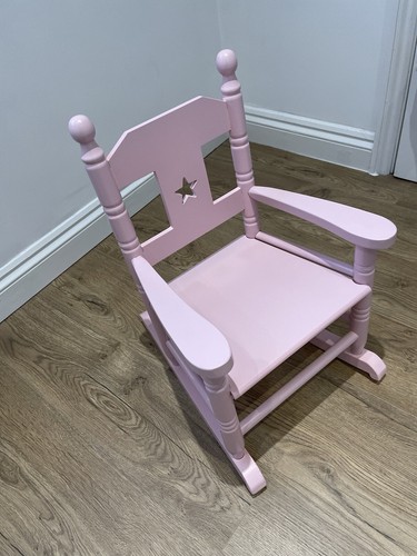 Child pink wooden rocking - ,