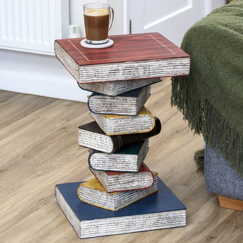 Large coloured wood book stack - large,