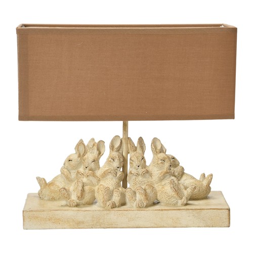 Whitewashed rabbit table lamp - table,