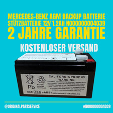 Mercedes-Benz AGM Backup Battery 12V 1.2Ah N000000004039 Genuine Battery Backup