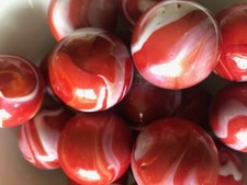 4 X  GIANT 35MM "RED BEARD" MARBLES Traditional classic Children's Game