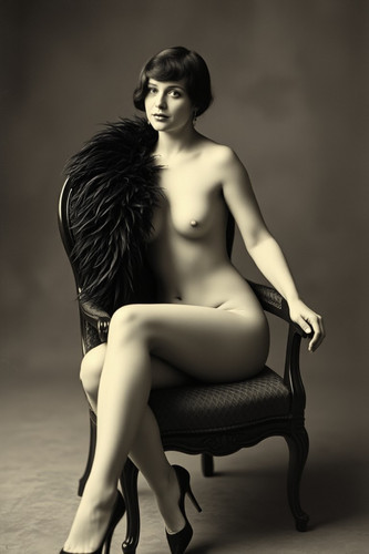 Vintage risque nude - vintage,