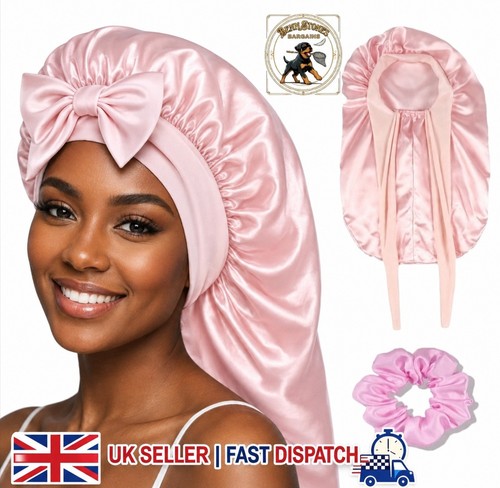 Long satin bonnet - bonnet, adjustable