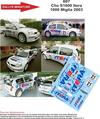 Decals ref 0607 renault - 1/43,