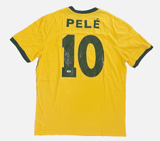 Brazil Pele Authentic Signed Soccer Custom Jersey Autographed PSA DNA ITP COA