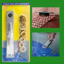 Punch Tool & 10mm Grommets Eyelet Tarpaulin Tent Tarp Groundsheet Awnings Repair