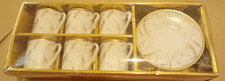 Turkish Coffee Cup Set of 6 with Saucers, Ceramic Gold, Bnwt