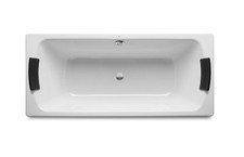 Roca Lun Plus Rectangular steel bath with anti-slip base 3.5 mm steel Drop In