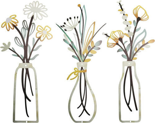 Pcs flower wall art - 3,