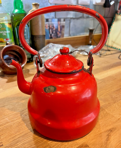 Vintage 1970s red enamelware - 1970s,