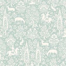 ARCHIVES WOODLAND WALLPAPER DUCK EGG - CROWN M1166 FLORAL NEW
