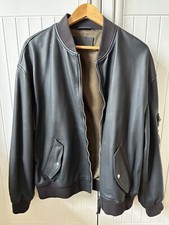 all saints bomber leather jacket medium