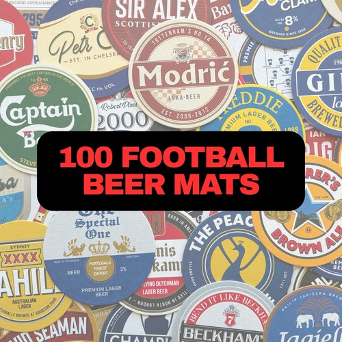 100 football beer mats - football,