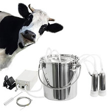 3L Automatic Pulsating Vacuum Pump Electric Milking Machine Portable For Cow NEW