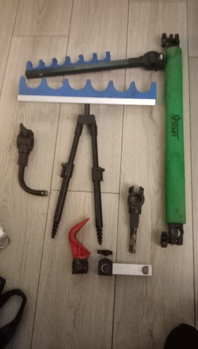 Fishing pole rollers and rests - and,