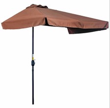 Outsunny Parasol Semicircular Balcony Garden Umbrella Crank Opening 2.3m RRP£78