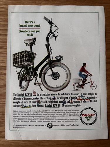 Vintage raleigh rsw advert - vintage,