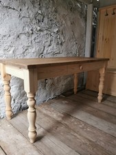 4 Ft Narrow Table With Draw Rustic Reclaimed Plank Pine farmhouse 