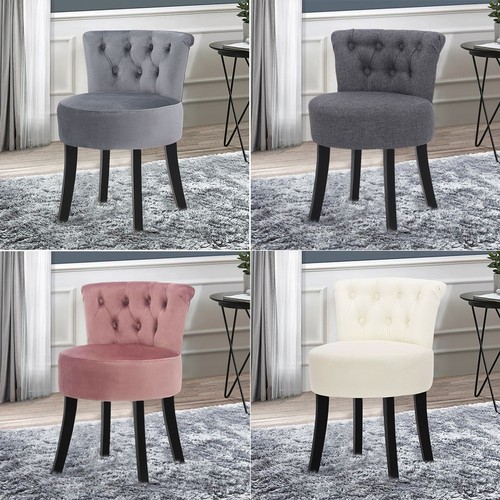 Velvet linen vanity - vanity, stool