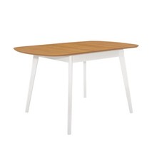 Small Dining Table, White Painted Wooden Butterfly Leaf Table, Extendable Table