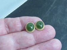 14k gold jade earrings