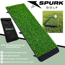 Spurk Golf Strike Mat - Short Pile Grass + Carry Storage Bag
