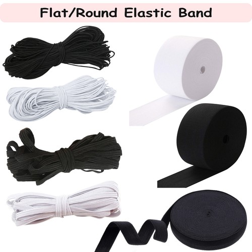 White black elastic cord 1mm - white,