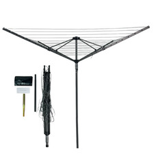 4 Arm Rotary Airer 40M/45M/50M/60M Washing Line Clothes Dryer Outdoor Garden