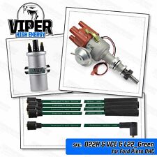 Viper High Energy Electronic Distributor Coil and Green HT Leads for Ford Pinto