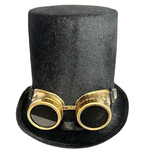 Tall black top hat - black, &