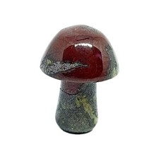 Mushroom Blood Stone Gemstone Crystal Carved Polished Mini Carving Gem Gift x 1