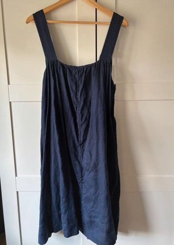 Navy linen midi shirt dress - midi,