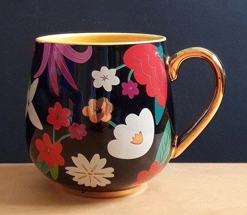 Large floral breakfast mug - floral,