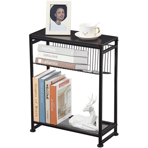 Functional black bedside table - functional,