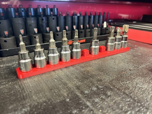 Hex bit socket set holder - 3/8",