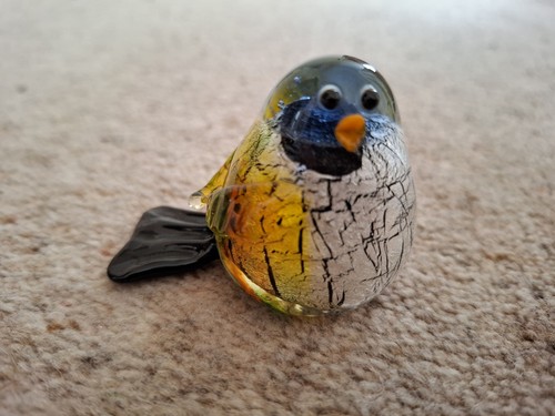 Vintage glass bird crackle - vintage,
