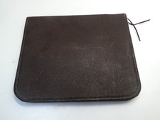 VINTAGE ZIP LEATHER BINDER WRITING SATCHEL CARRY CASE