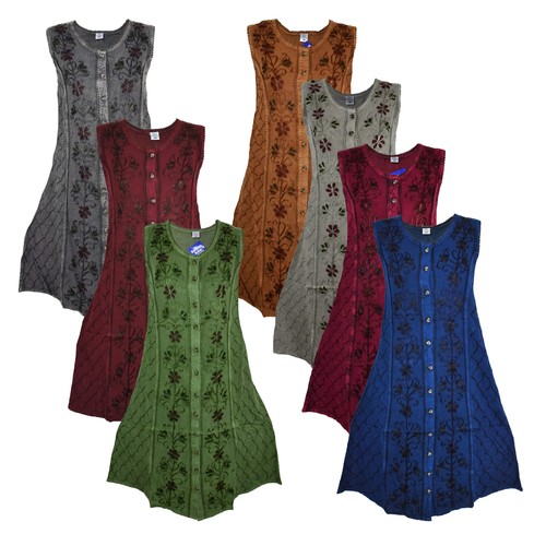 Embroidered viscose dress fair - embroidered,