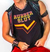 RUBBER SLUT BLACK MENS T SHIRT