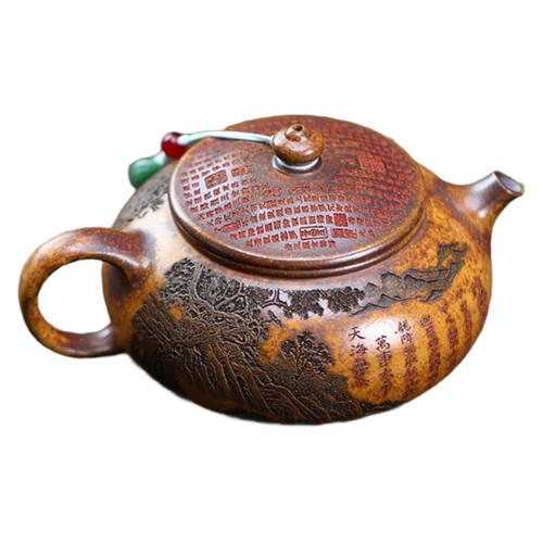 Teapot yixing clay - clay, set
