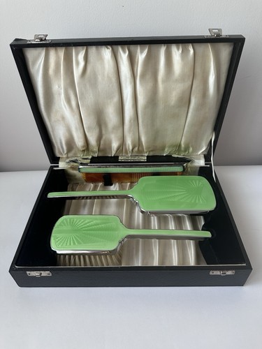 Vintage enamel vanity set - vintage,