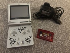 Nintendo Game Boy Advance SP AGS-001 Tribal With Charger And Pokemon Ruby Game