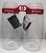 Set of 2 NEW Vitamix Tritan 10 Cup Shatterproof Dry Storage Canisters - Red Tops