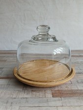 Glass Wood Cheese Butter Dome