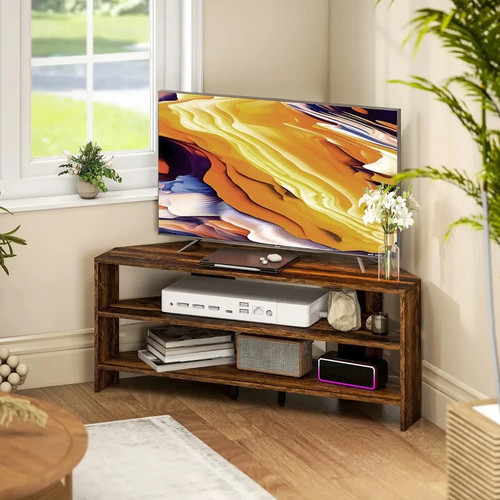 Rustic brown corner unit - rustic,