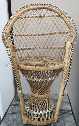 Vintage peacock wicker chair - peacock,