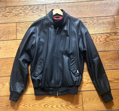 Dark brown leather baracuta - leather, g9