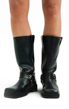 Topshop Womens Black Leather Boots RRP £155